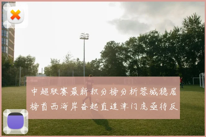 中超联赛最新积分榜分析蓉城稳居榜首西海岸奋起直追津门虎亟待反弹